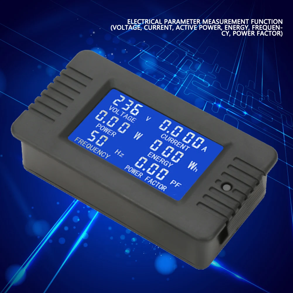 Digital AC Meter PEACEFAIR PZEM‑022 AC Digital Meter Power Energy Voltage Current Test With Closed Type CT 100A Volt Amp Meter