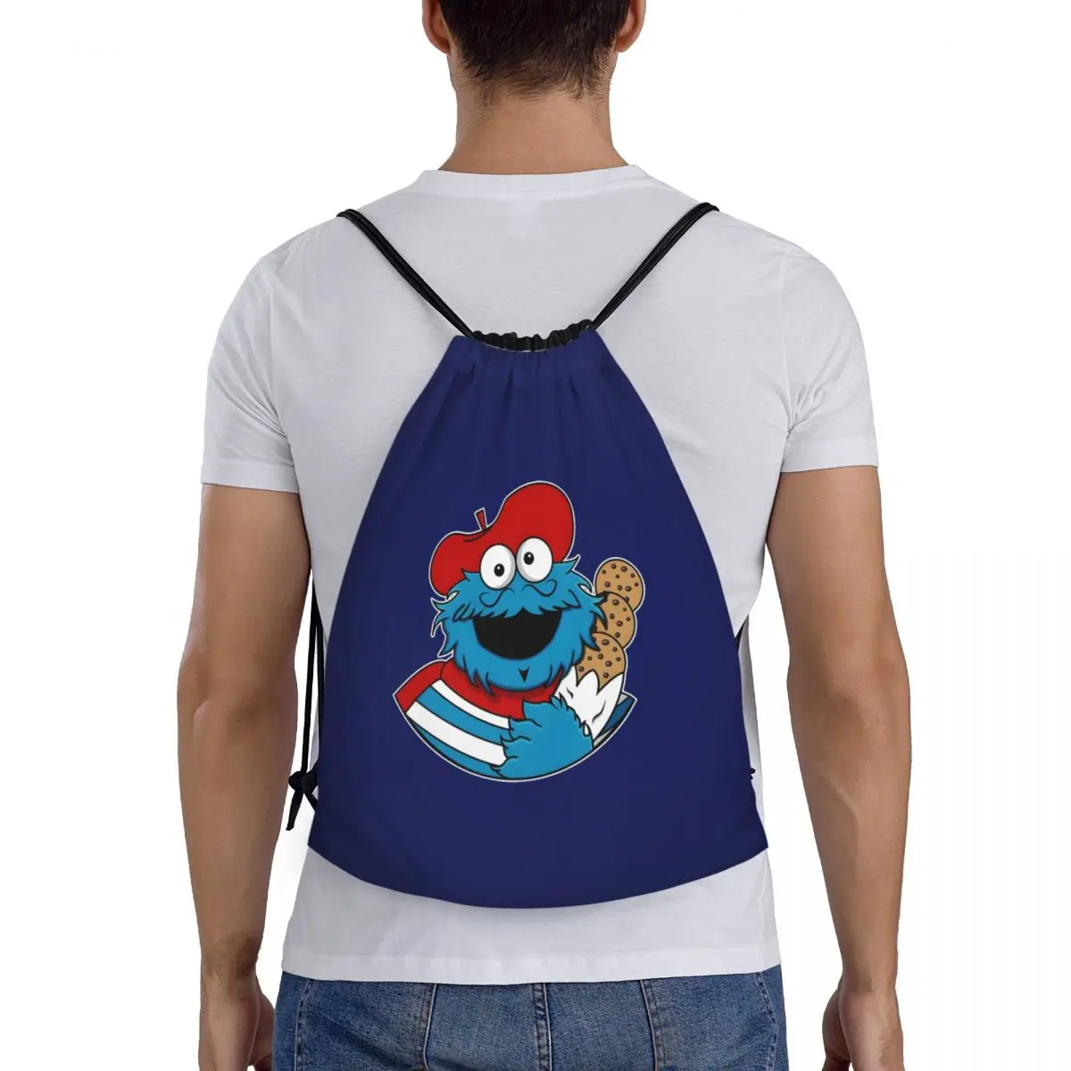 حقيبة ظهر رياضية برباط من كوكي مونستر مخصصة للرجال والنساء حقيبة تسوق تلفزيونية تعليمية للأطفال #2