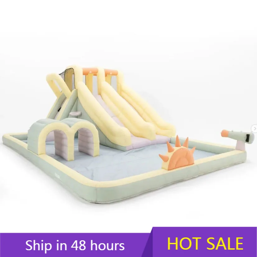 

YTYIN Outdoor 16.4ft Commercial Pvc Inflatable Splash Pad Inflatable Soft Play Inflatable Water Park Slide for Kids Party Rental