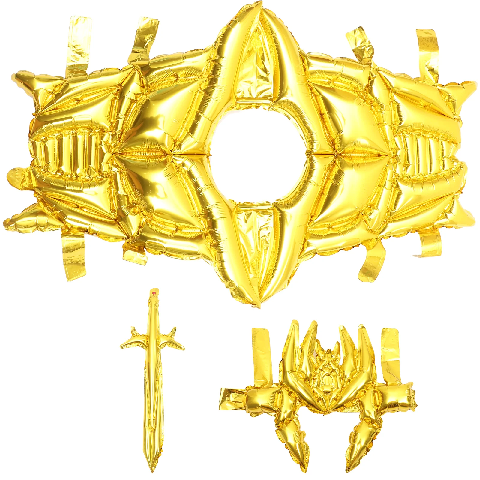 

1set Gold Armor Balloon Inflatable Swords Kids Toys Stage Performance Cosplay Props Costume Plastic Costume