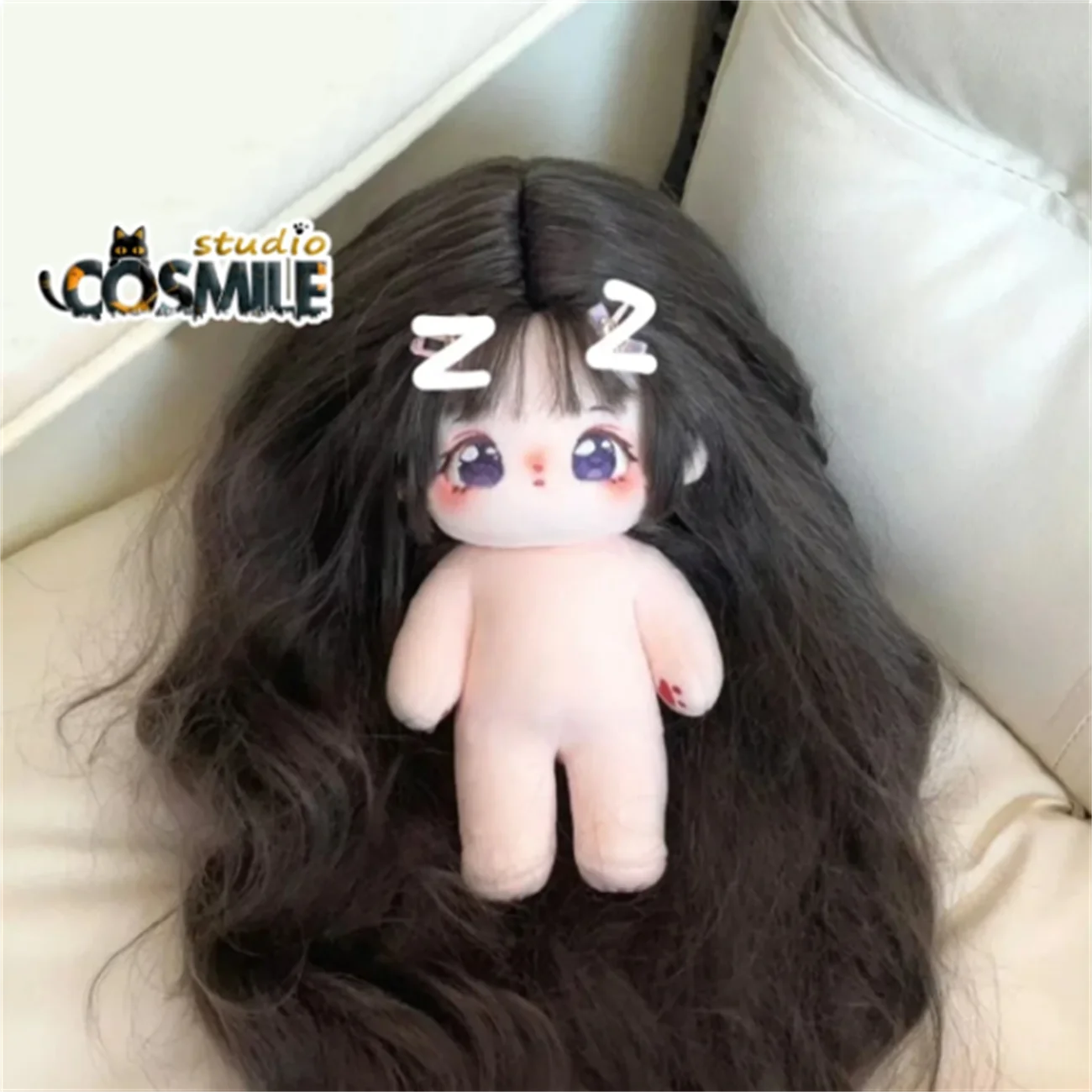 Idol Star Witch Mermaid Princess Cool Girl Long Black Hair Stuffed Plushie 20cm Plush Doll Body Toy Gift MS