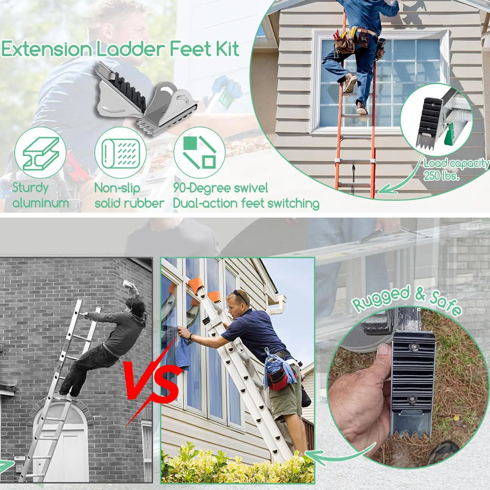 

Замена обуви-удлинительной лестницы, алюминиевый противоскользящий инструмент для ремонта, замена удлинительной лестницы для чердачной лестницы, верстака