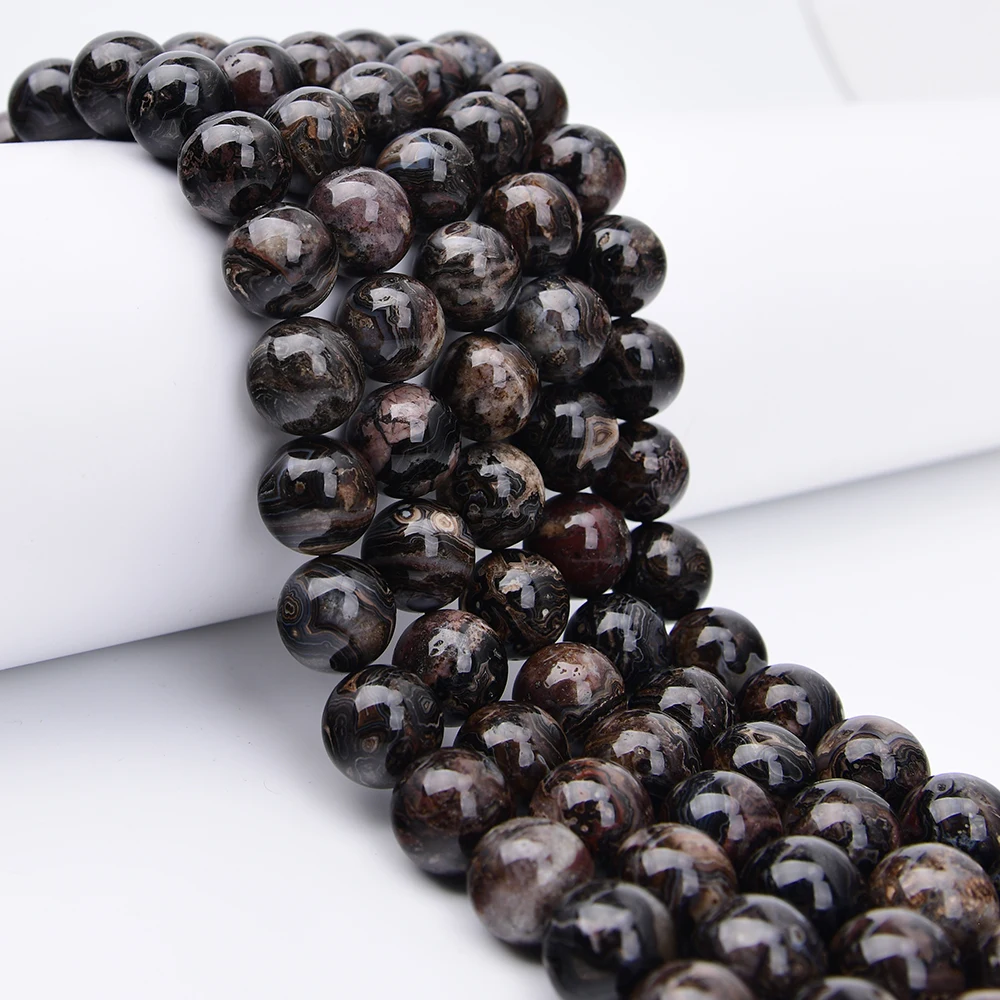 APDGG Large Size 20mm Natural Mix Black Crazy Lace Agate Round Stone Loose Beads 15'' Strand Jewelry DIY