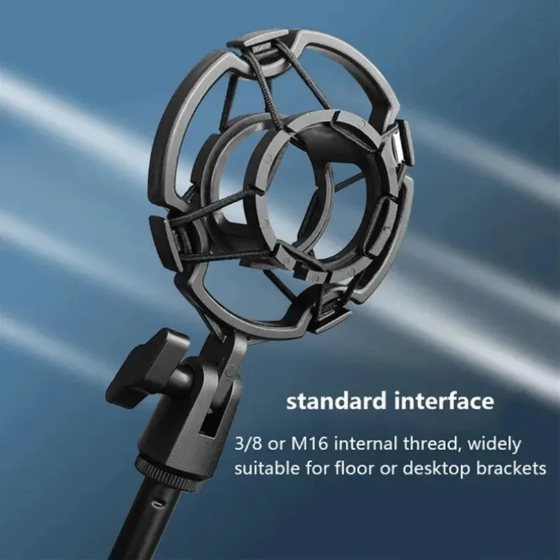 Metal Microphone Shock Mount Locking Knob Reduce Noise Broadcast Clip Studio Recording Professional Mic Holder Spider Condenser