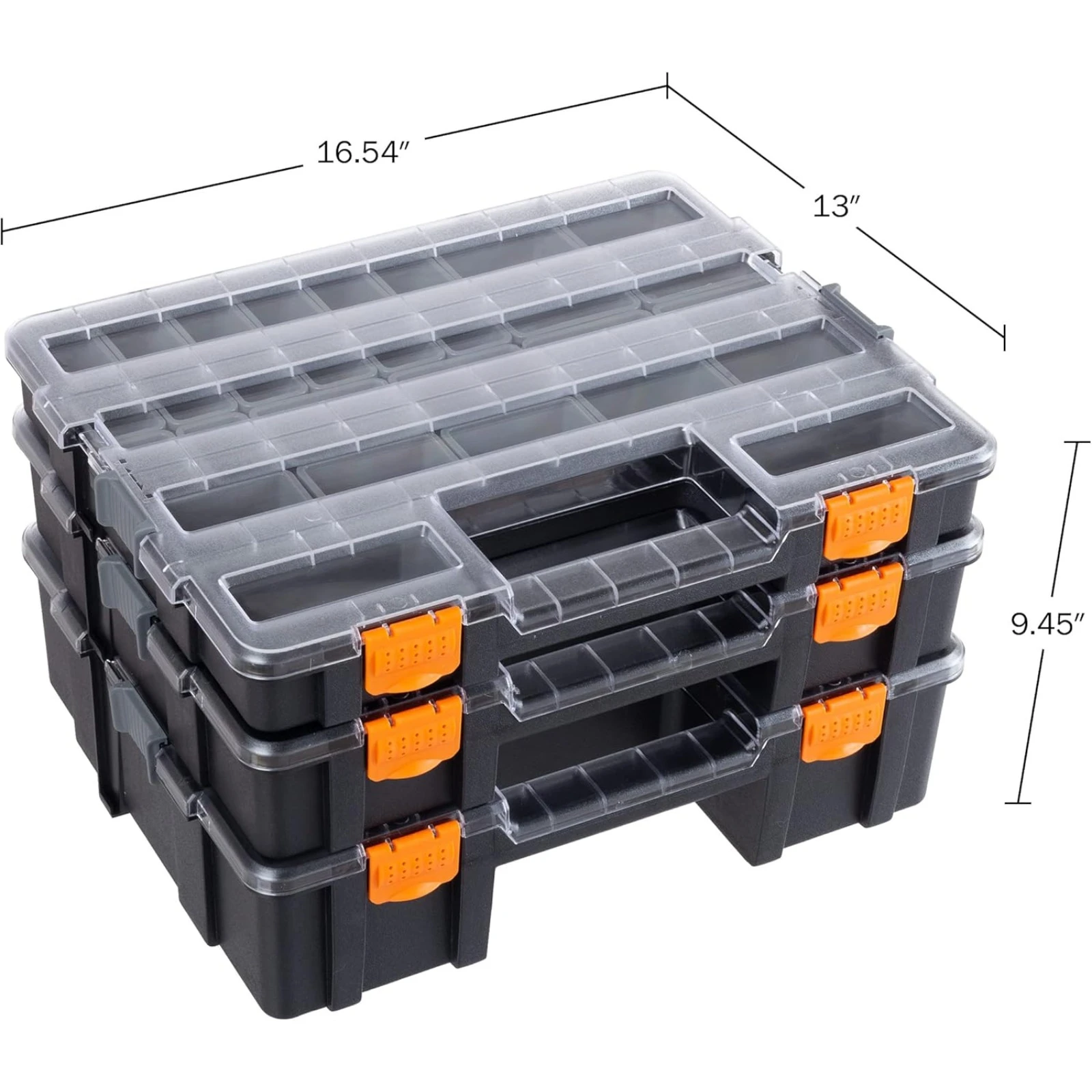 US  Tool Box Organizer - 3-in-1 Portable Parts Organizer with 52 Customizable Compartments to Store Hardware, Craft Supplies