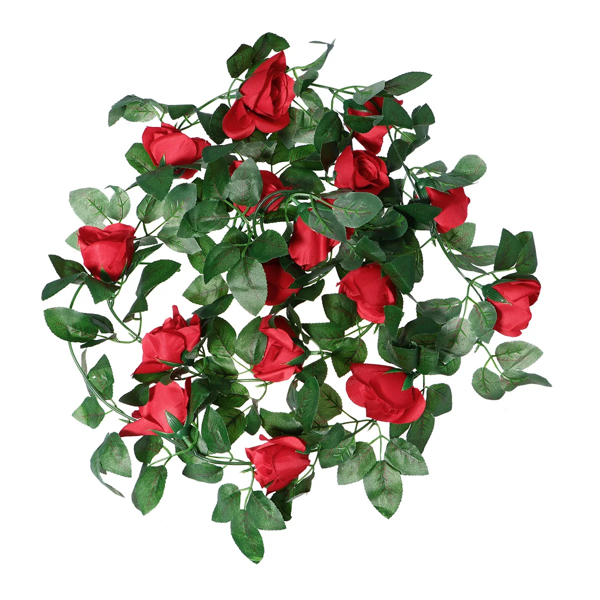 2pcs Simulation Rose Vine Artificial Rattan Decor For Home Garden Party Wedding Fence Wall Stairs Air Conditioning Pipe