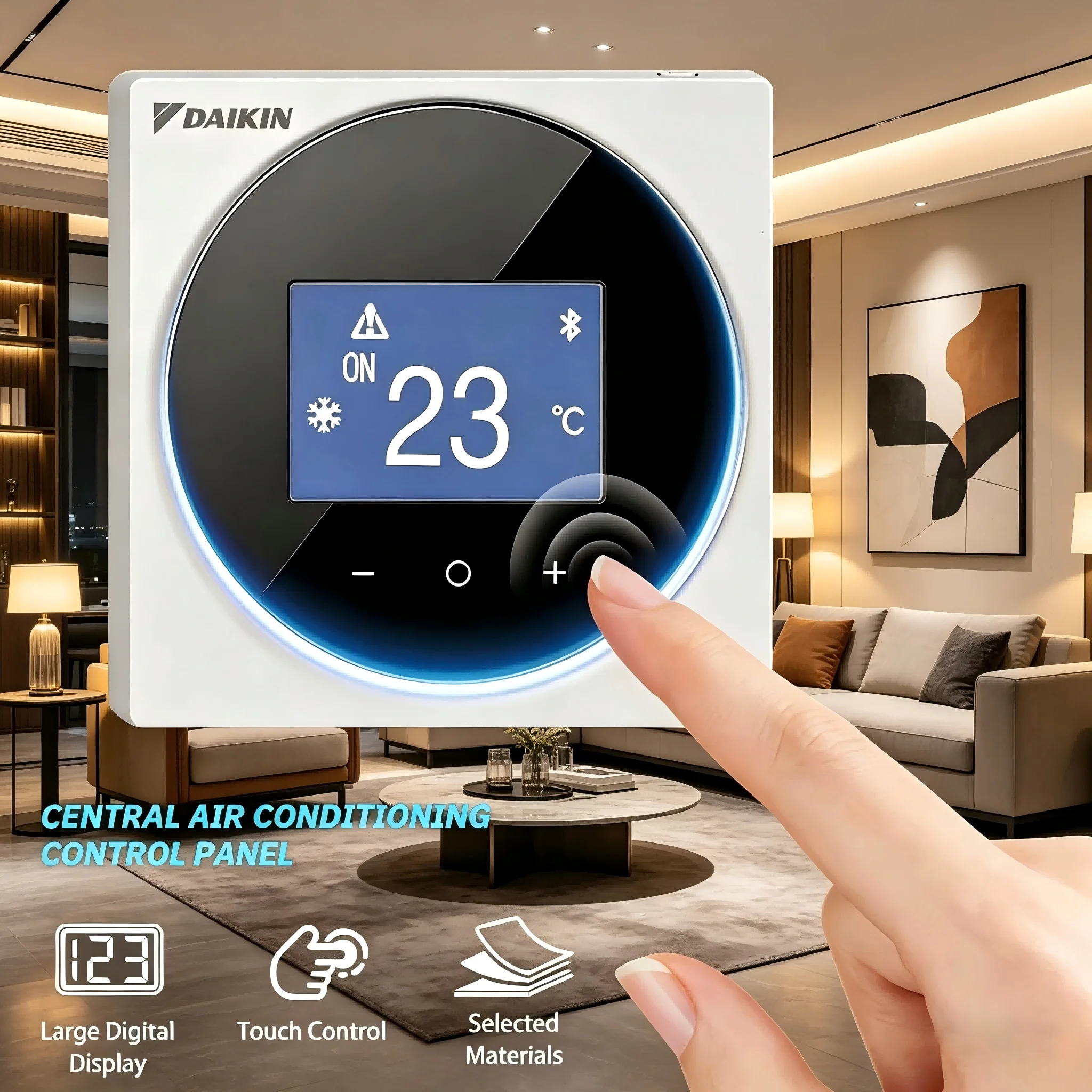 Smart Wired AC Control Panel for Daikin VRV Multi-Split System Central Air Conditioner with Temperature Display