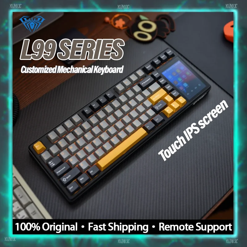 

AULA L99 Беспроводная механическая клавиатура Индивидуальный сенсорный экран IPS DIY Функции Поддержка горячей замены Динамический RGB 8000 мАч