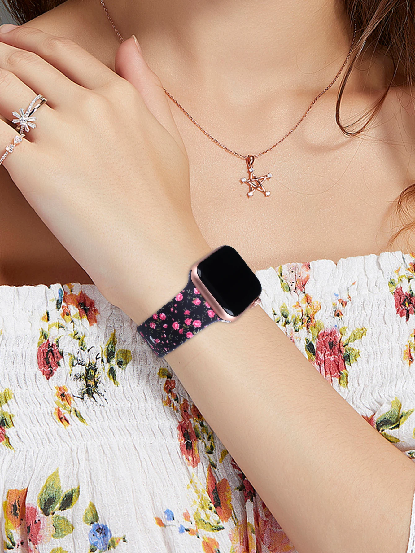 Suitable for Apple Watch 38/40/41/42/44/45/46/49mm printed silicone watchband, for iWatch Ultra Series 10 9 8 7 6 5 4 3 2 1 SE - view 5