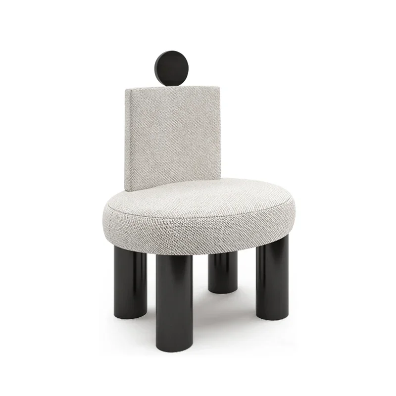 

Nordic Modern Designer Creative White Fabric Solid Wood Dining Chair Desk Chair Living Room Simple