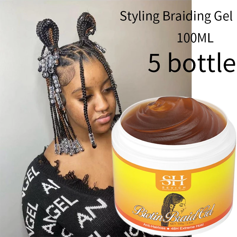 Sevich African Hair Styling Braiding Gel Edges Control Hair Shaping Cream Traction Alopecia Biotin Anti Break Hair Wax Hair Care