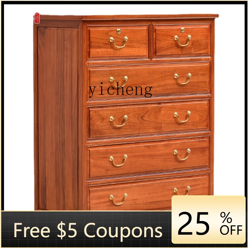 

ZZXl Solid Wood Chest of Six Drawers Chinese Bedroom Storage Chest of Drawer