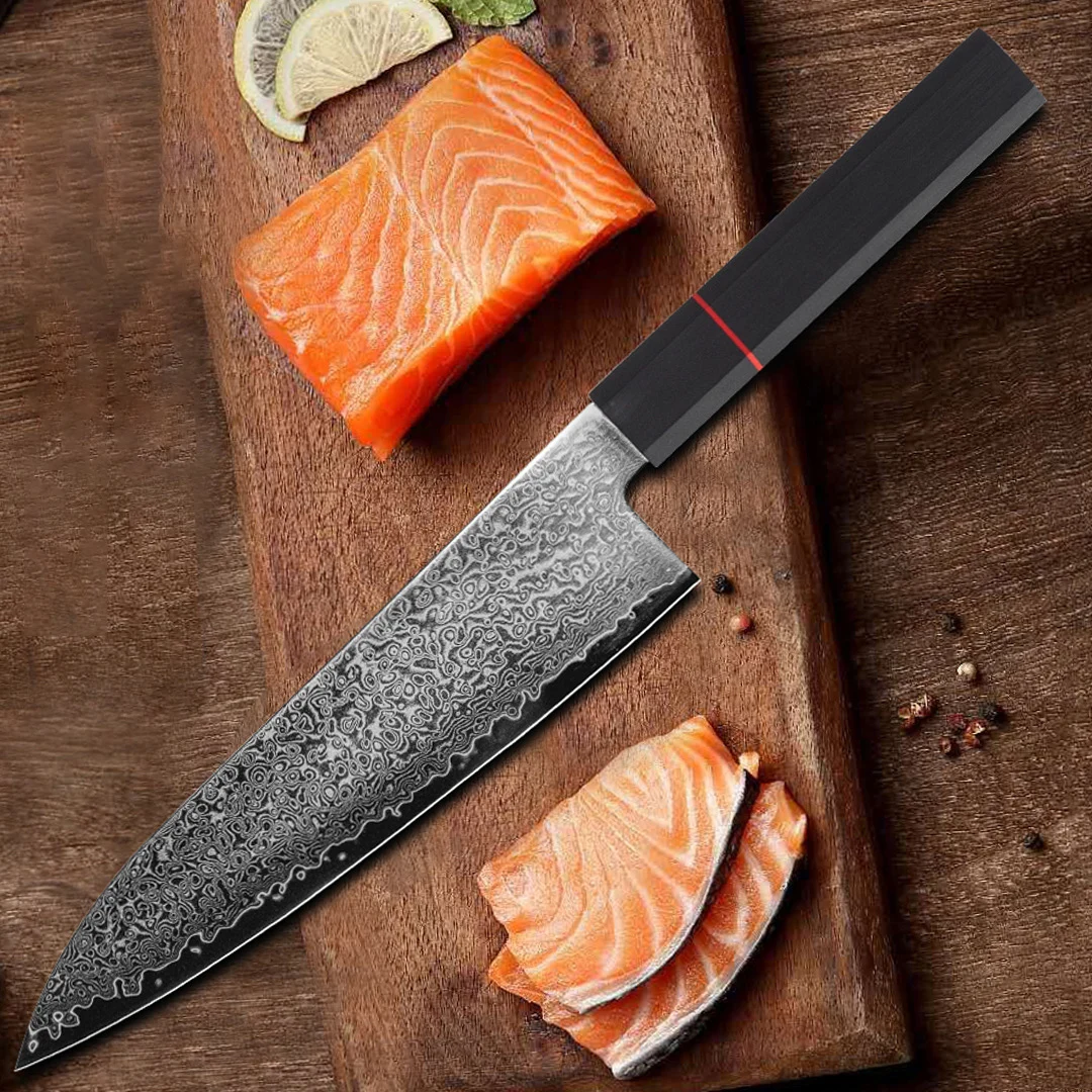 

8 Inch Chef Knife 67-layer Damascus 9Cr18MoV Steel Blade G10 Handle Sharp Slicing Vegetables Cleaver Meat Japanese Kitchen Knife