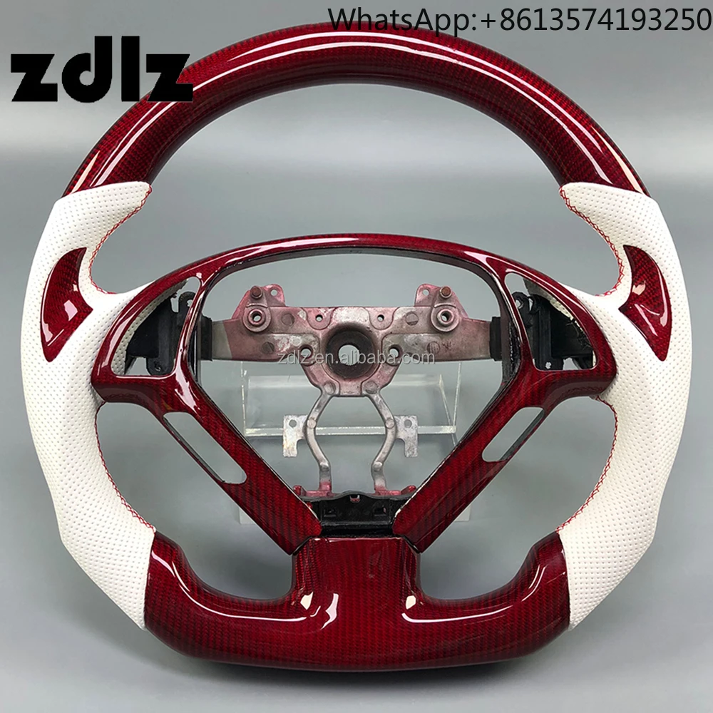 

Customized White Perforated Leather Red Carbon Fiber Steering Wheel for Infiniti G25 G35 G37 Q50 Q60 Car Interior Accessories