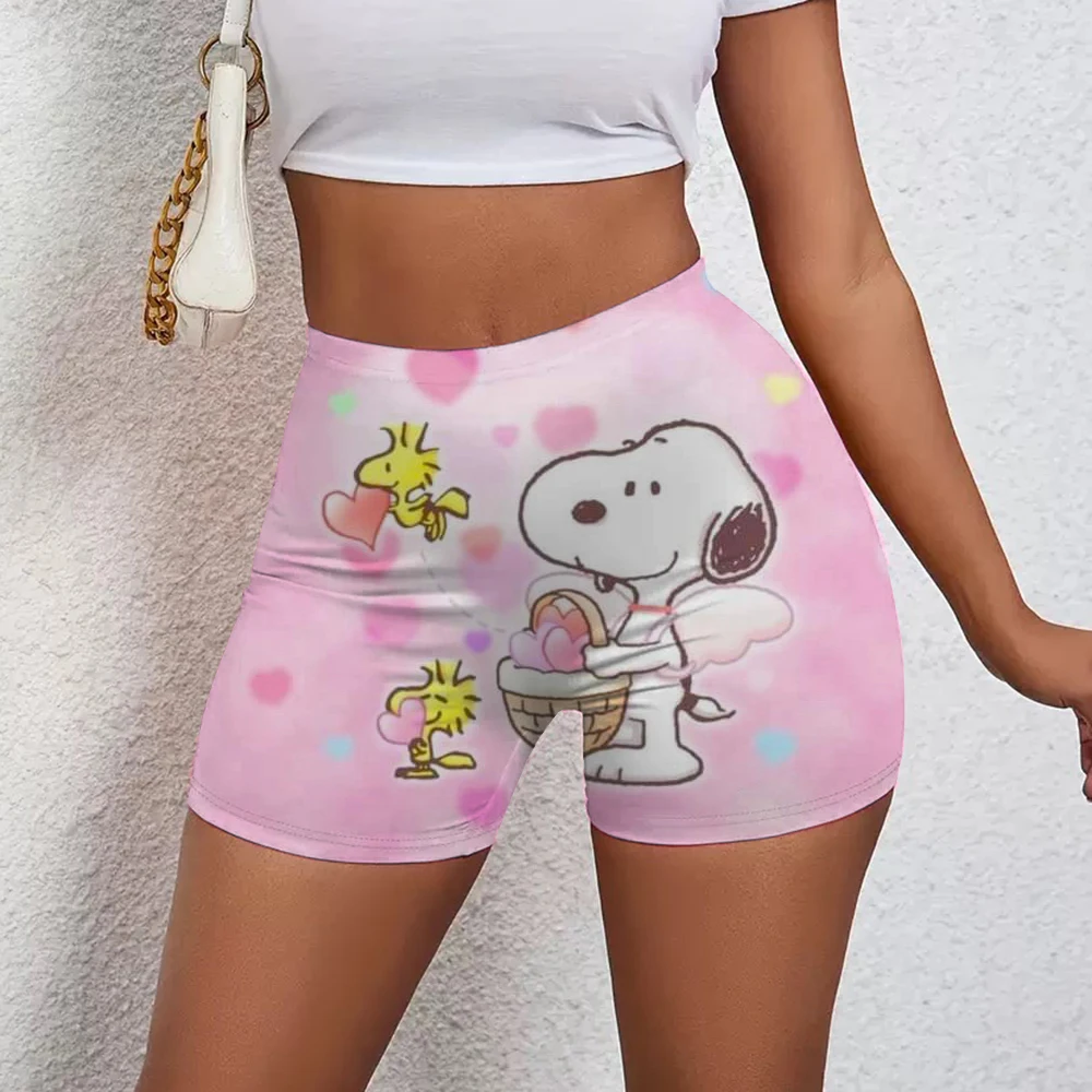 سنوبي طباعة الورك رفع اللياقة البدنية اليوغا السراويل السراويل الإناث عالية الخصر الخوخ عارية تشغيل الرياضة التجفيف السريع المضادة