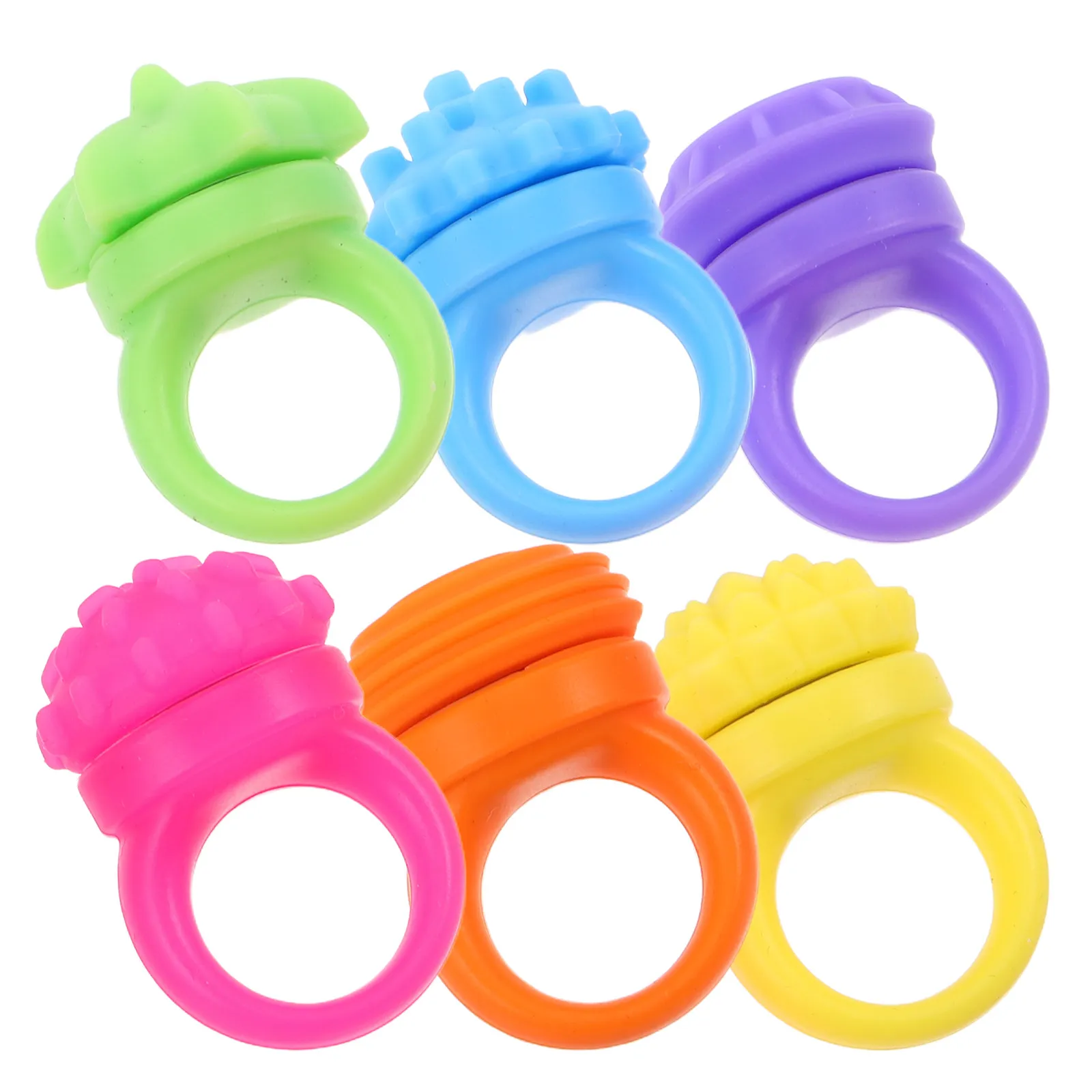 

Набор из 6 силиконовых сенсорных колец-антистресс для снятия тревоги, массажер для пальцев, приз для класса, подарок для вечеринки