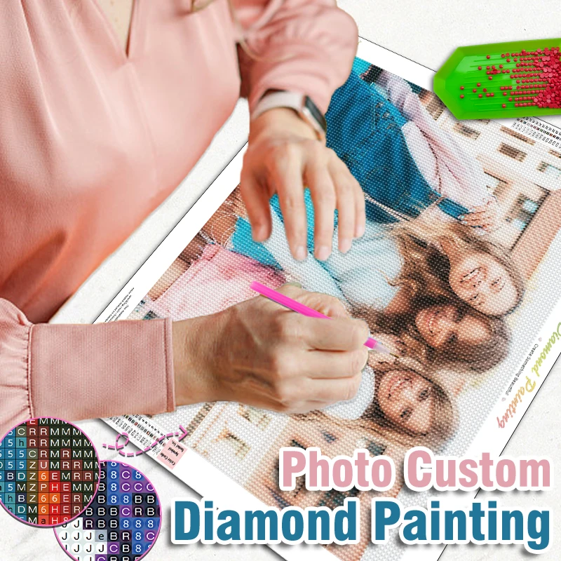 

RUOPOTY Family Portraits Custom 5D Diy Diamond Painting Make Your Own Diamond Painting Rhinestone Embroidery Kits