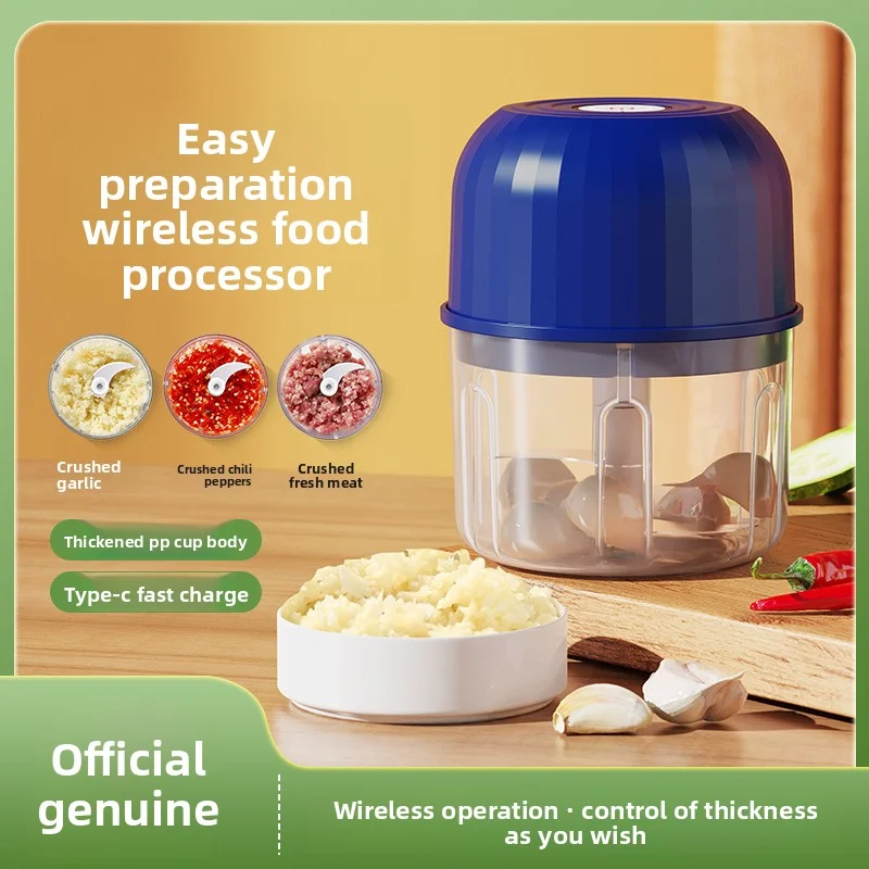 Electric Garlic Mashing Machine 260ml Wireless Charging Electric Vegetable Onion Chopper Garlic Crusher Food Mixer Blender