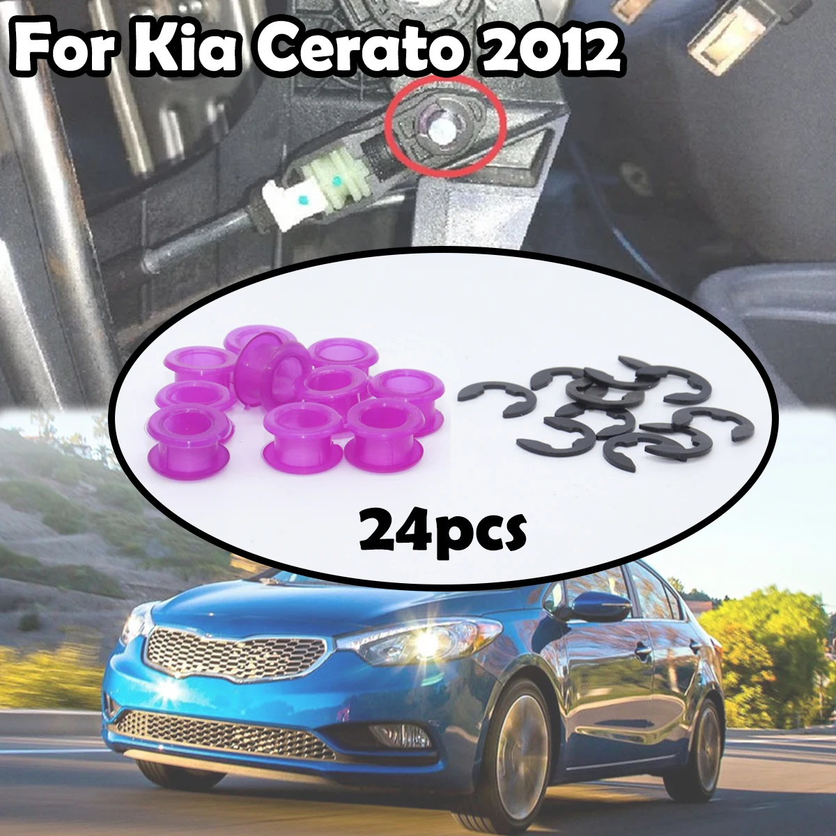 

24pcs Gear Shifter Cable Linkage Bushing Sleeve For Kia Cerato 2012 Both Ends Grommet Fix Durability Repair Kit Car Accessories