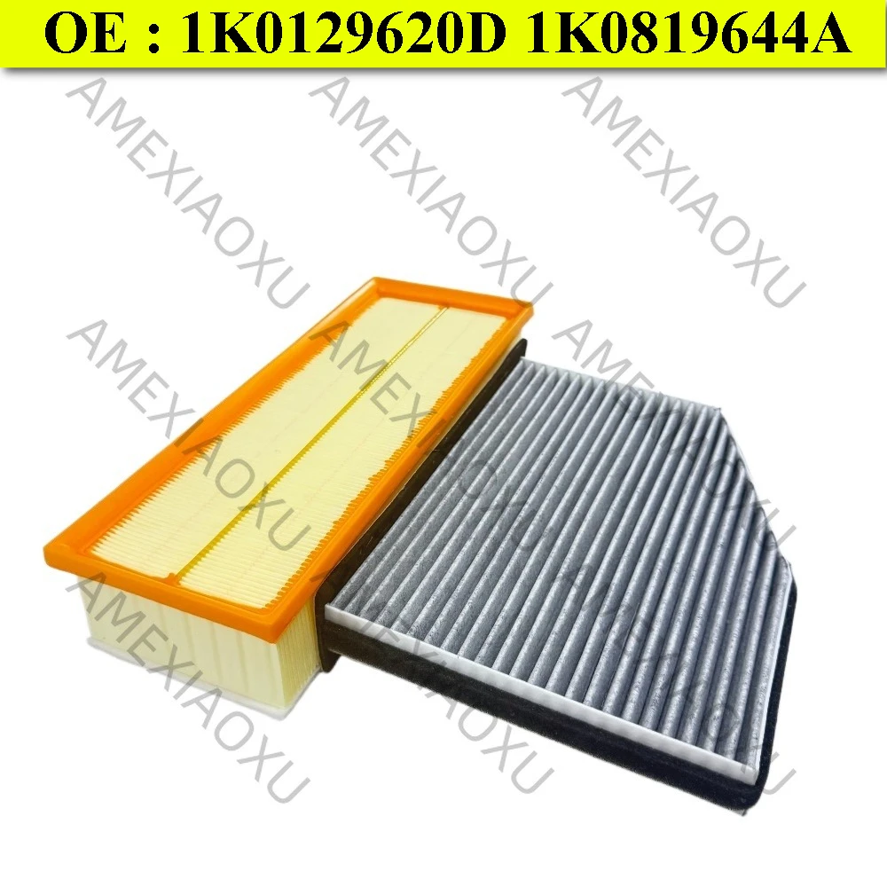 WANWUXIN 1K0129620D 1K0819644A Combo Set Engine Cabin Pollen Air Filter For VW Golf Passat Eos CC Caddy Tiguan Jetta Skoda Octav