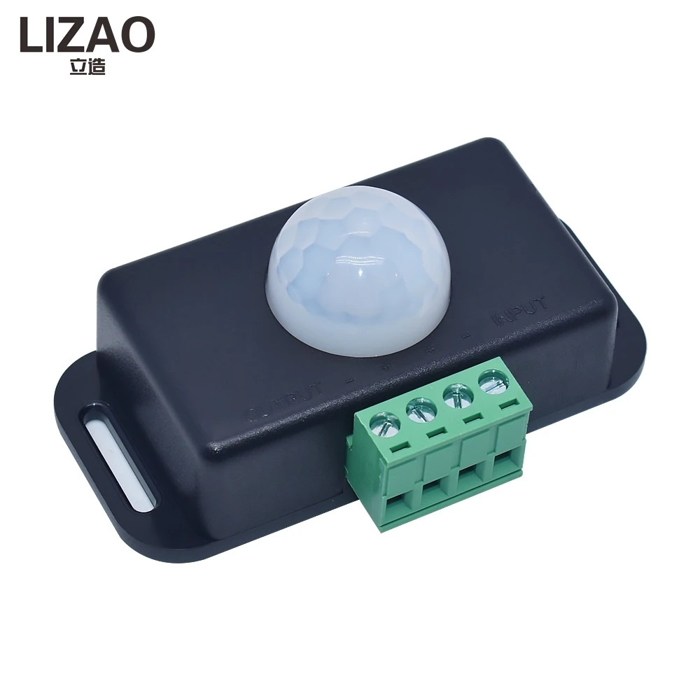 DC 12V/24V PIR Motion Sensor Switch, 6A Adjustable IR Detector Module for LED Strip and Lamp Control