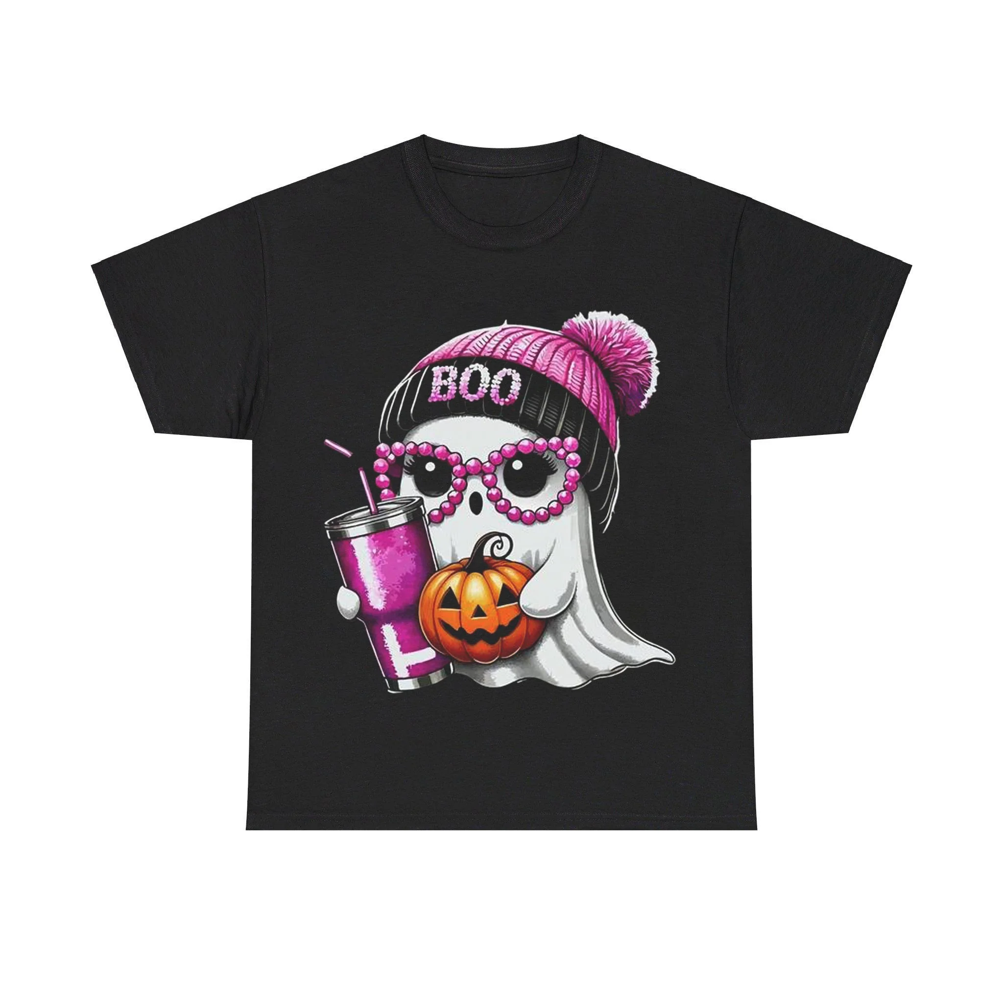 

Men's Casual T-Shirt Halloween Ghost Pumpkin Print Short Sleeve Top Boo Graphic Tee