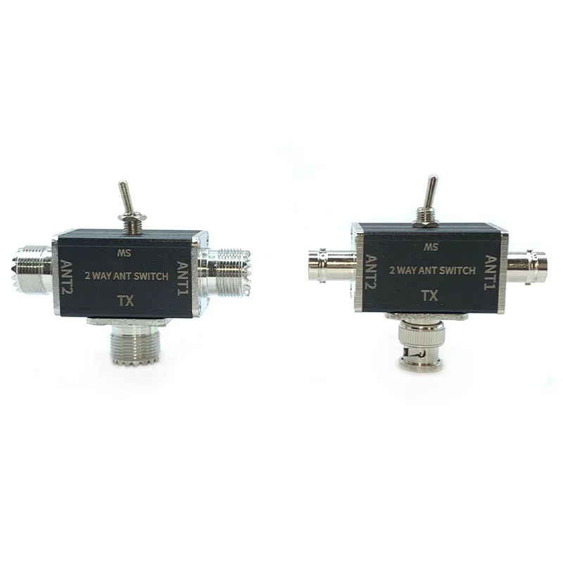 2-Way Manual Coaxial Antenna Switch Adapter Converter for Radio Antenna 1 Input & 2 Outputs Rotary Switch with OFF and Ground