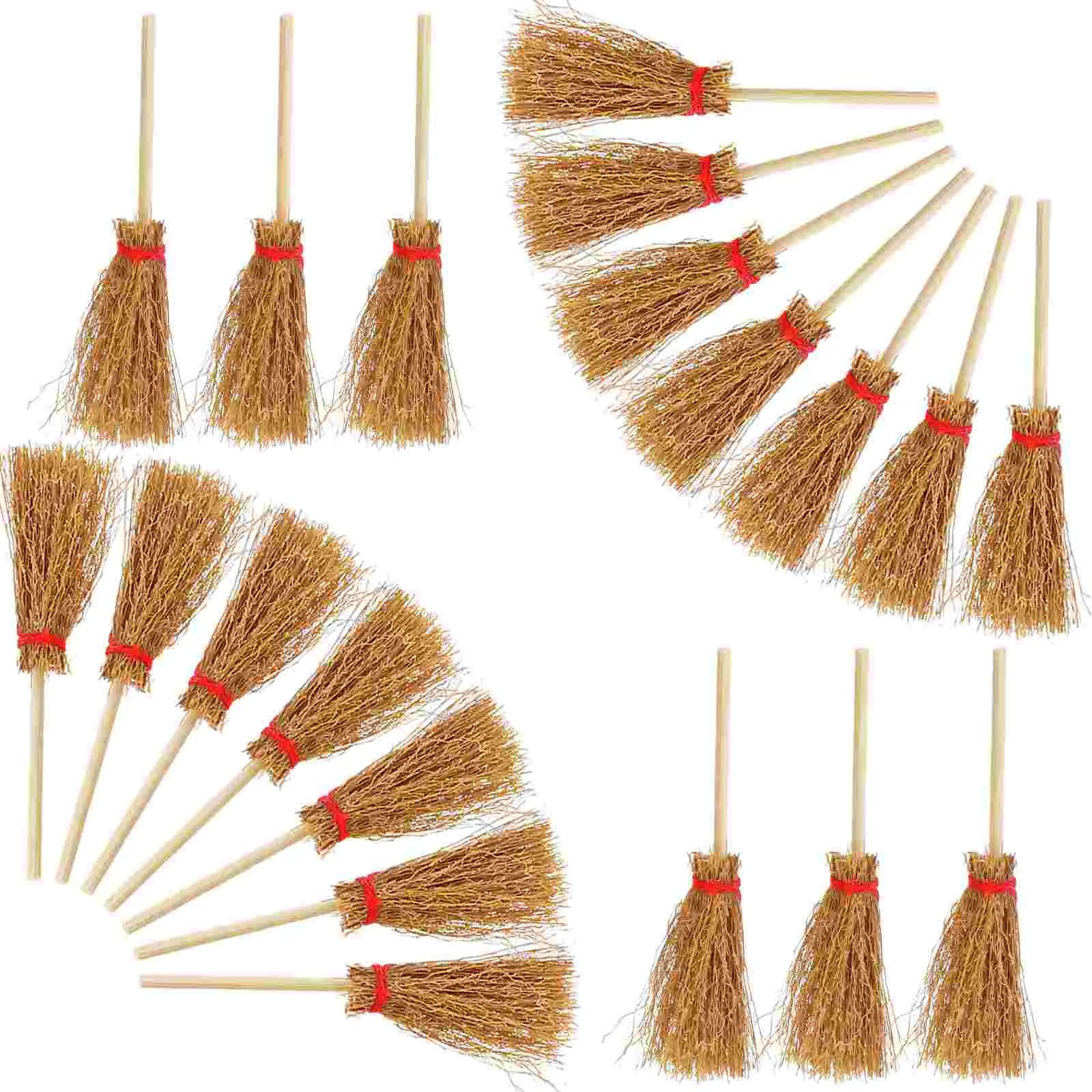 

50 Pcs Mini Broom Props Toy House Small Decor Desktop Playhouse Wood Simulation Brooms The