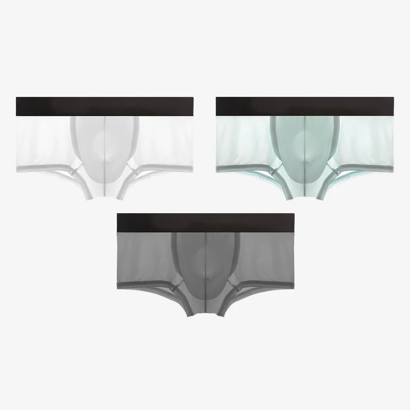 Spermatic underpants Men's ice silk summer thin boys' scrotal buttonstock split varicose boxer shorts