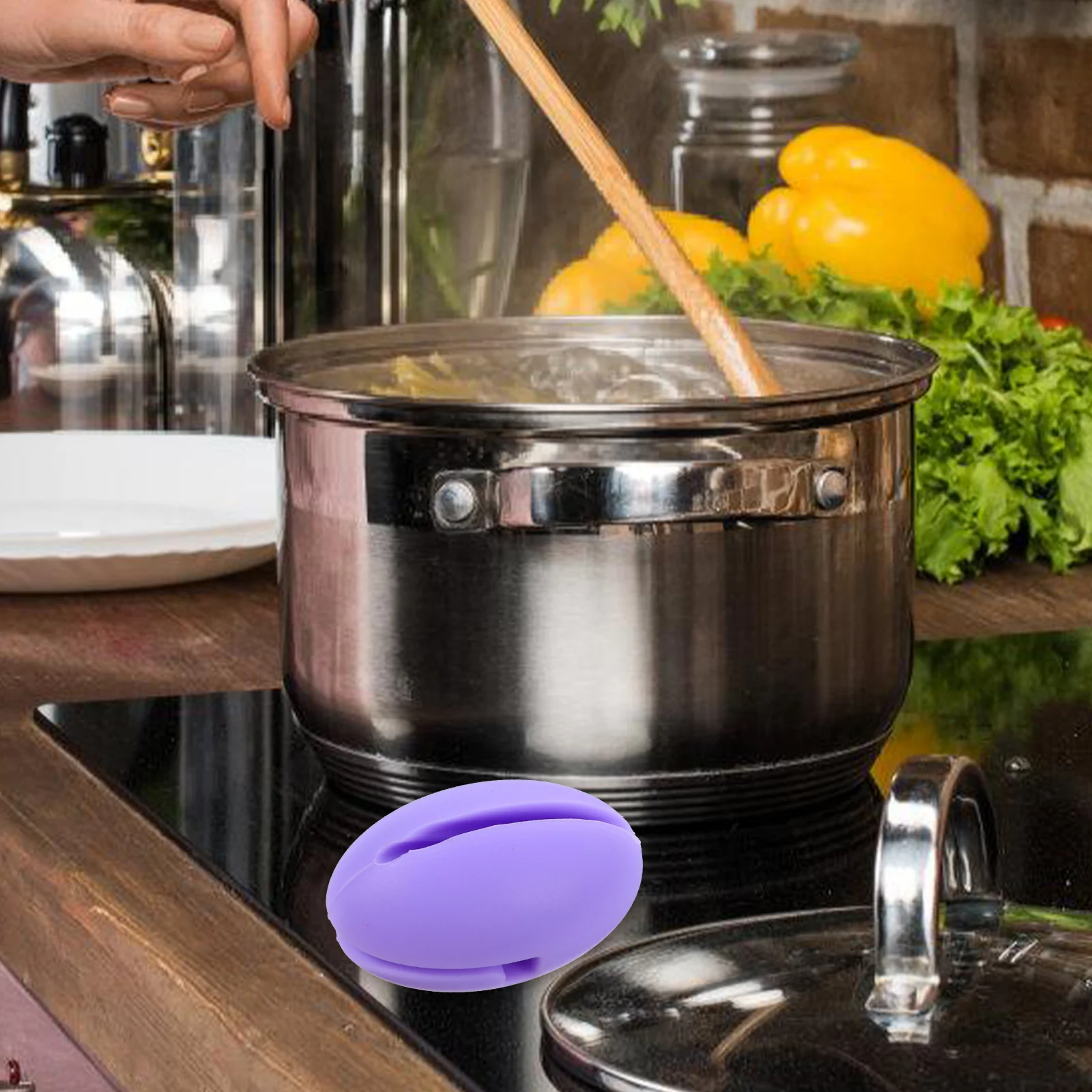 

Silicone Thermometer Clips Purple Temperature Probe Holder Pot Clip Kitchen Tool BBQ Grill Picnic Reusable Storage