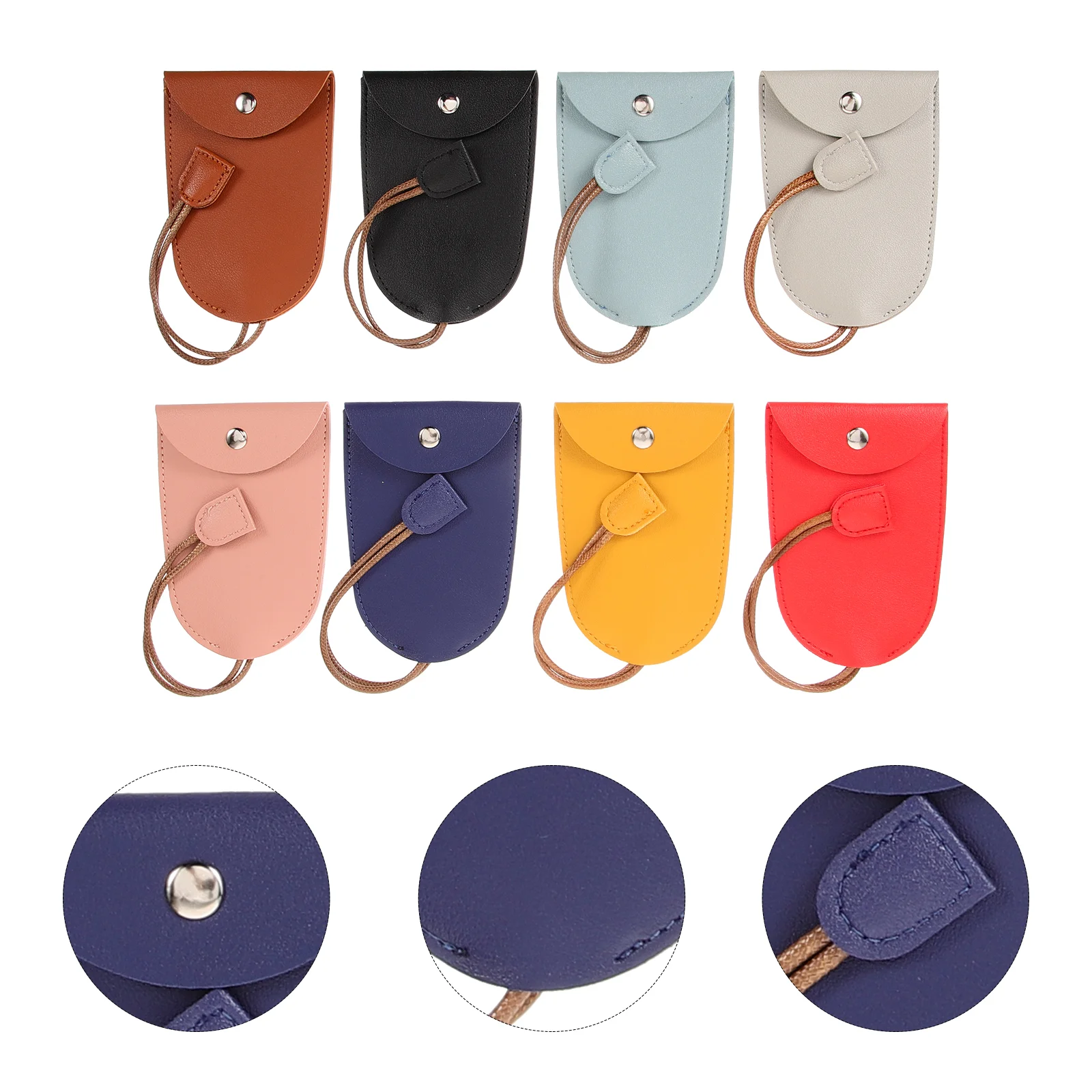 

8 Pcs Pull-out Key Case Protective Portable Pouch Fob Holders for Car Keys Keychain Storage Bag High Capacity