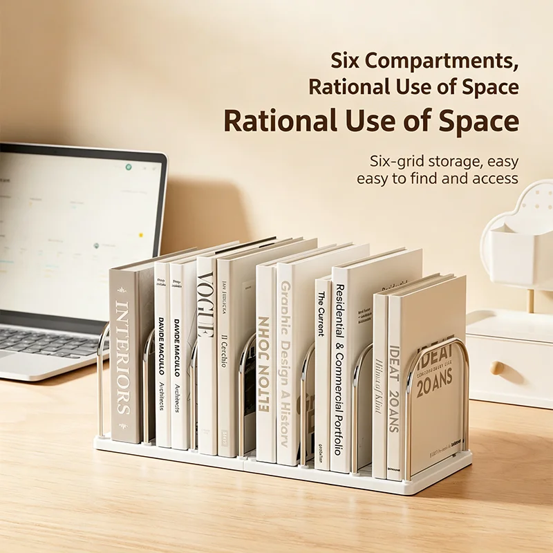 Desktop Book Organizer File Holder Bookend StorageBox Office Student Stationery Books Documents Sorting Rack Home Study Supplies