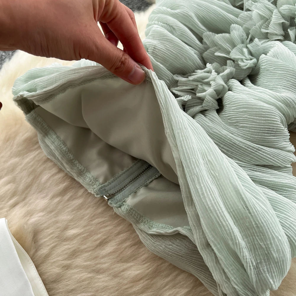 أنيقة خمر الساتان ثلاثي الأبعاد أنيقة عالية الخصر الكورية أزياء فيستدوس قطعتين مجموعة الملابس النسائية