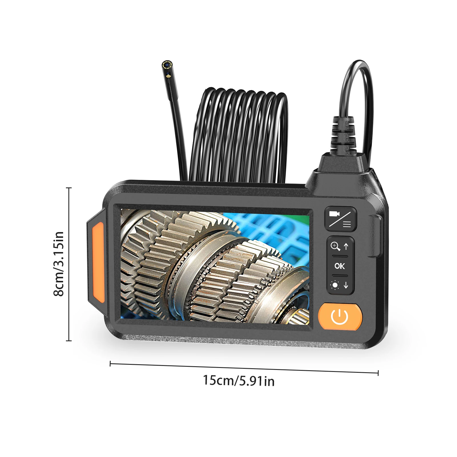 كاميرا فحص المجاري الصناعية 1080P عدسة مزدوجة مع 8 أضواء LED كاميرا أنبوب المنظار 4.3 بوصة HD IPS شاشة مراقبة في الوقت الحقيقي