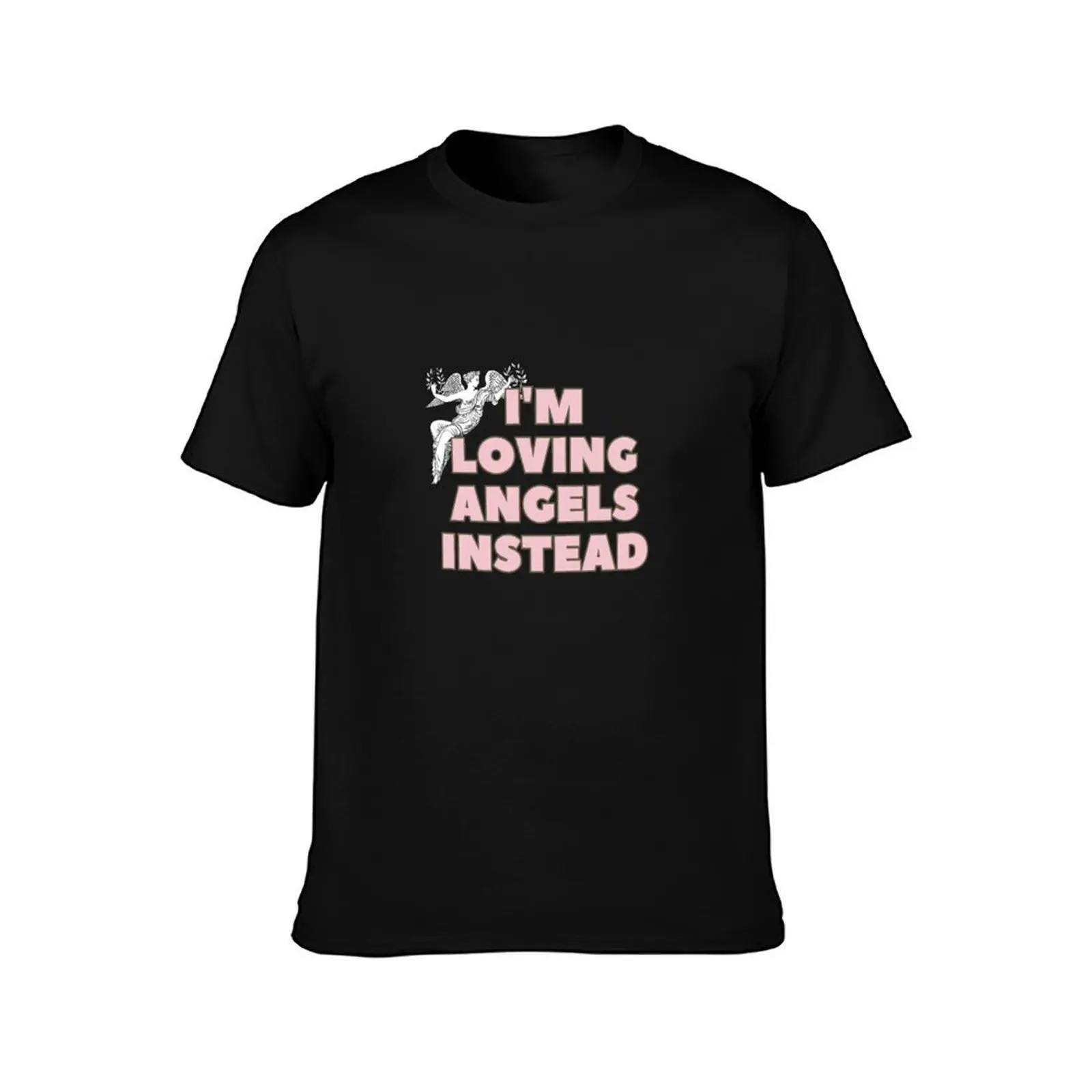 Angels Instead T-Shirt, Summer Casual Cotton Tee, Oversized Streetwear Tops, Vintage Graphic Print, Loose Fit Short Sleeve