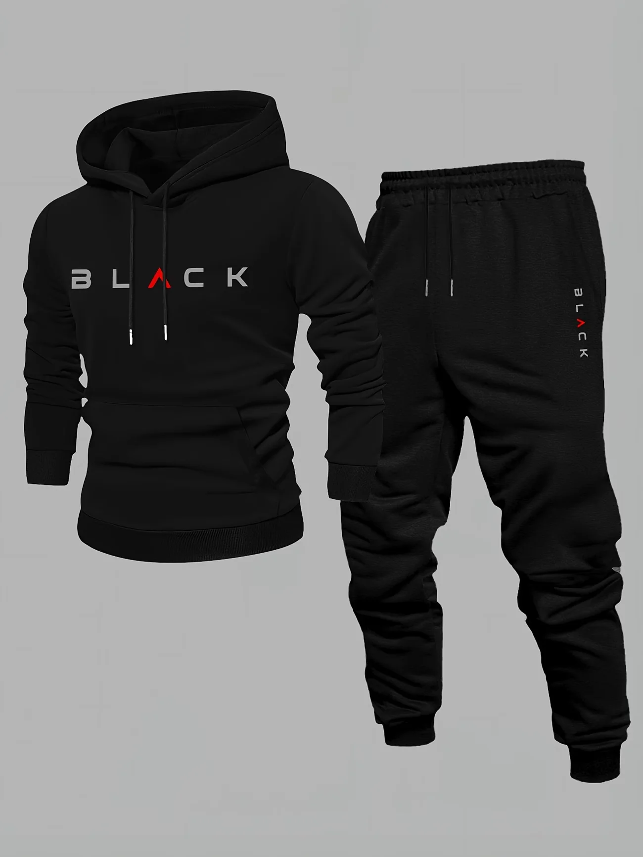 2026 New Men's Minimalist Hoodie Fashionable printed set suitable for casual and warm sportswear in spring autumn and winter