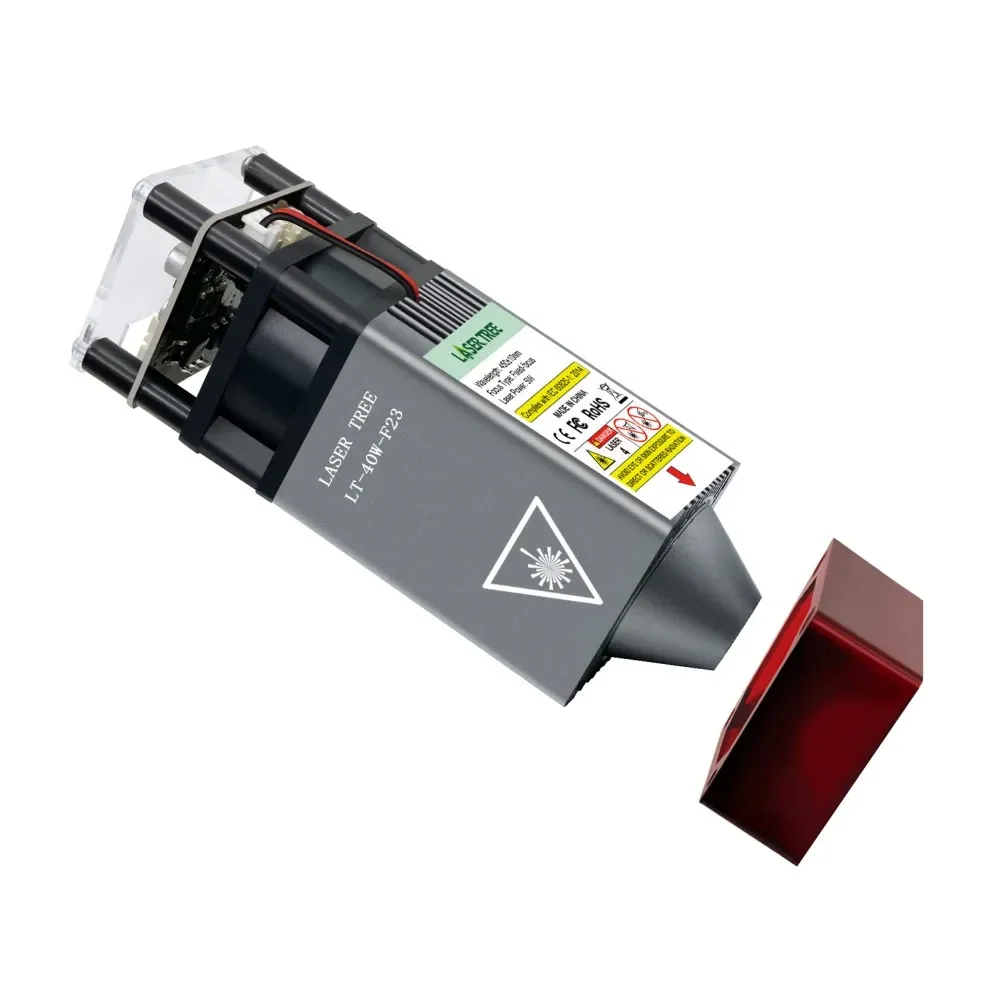 LASERBAUM 40W Lasergravurmodul 450nm 23mm Fokuslänge 5W optischer Leistungsdiodenlaserkopf für Holz Acryl Sperrholz MDF DIY