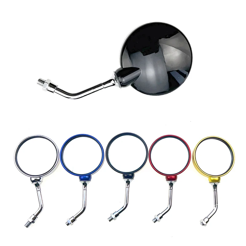 Universal Motorcycle ABS Rear View Mirrors Cafe Racer Round Side Convex Mirror for Kymco Downtown 350 Triumph Street Triple 675