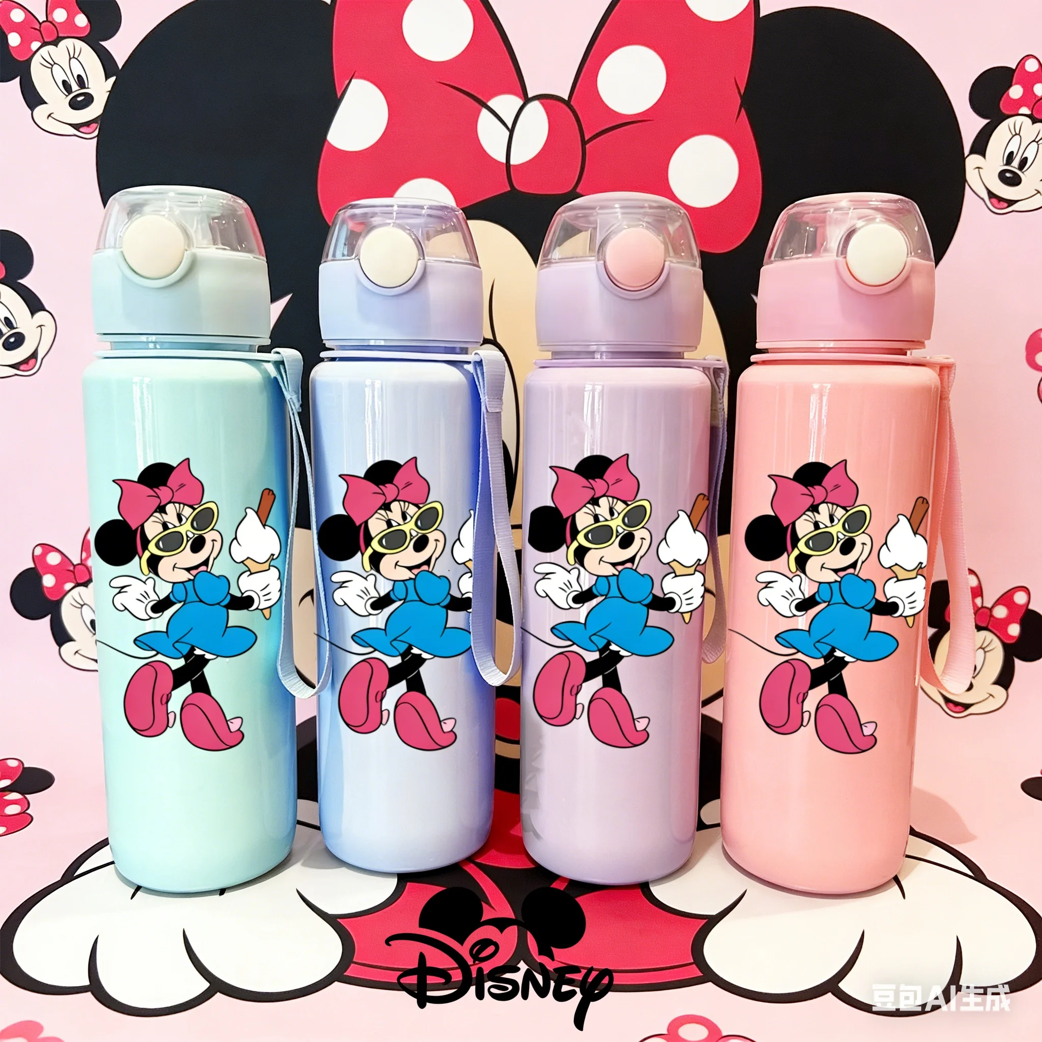

Бутылка для воды с 3D-принтом в виде мультяшной Минни Маус из Диснея — модная, милая и вместительная, коллекционная, с премиальной текстурой, 700 мл