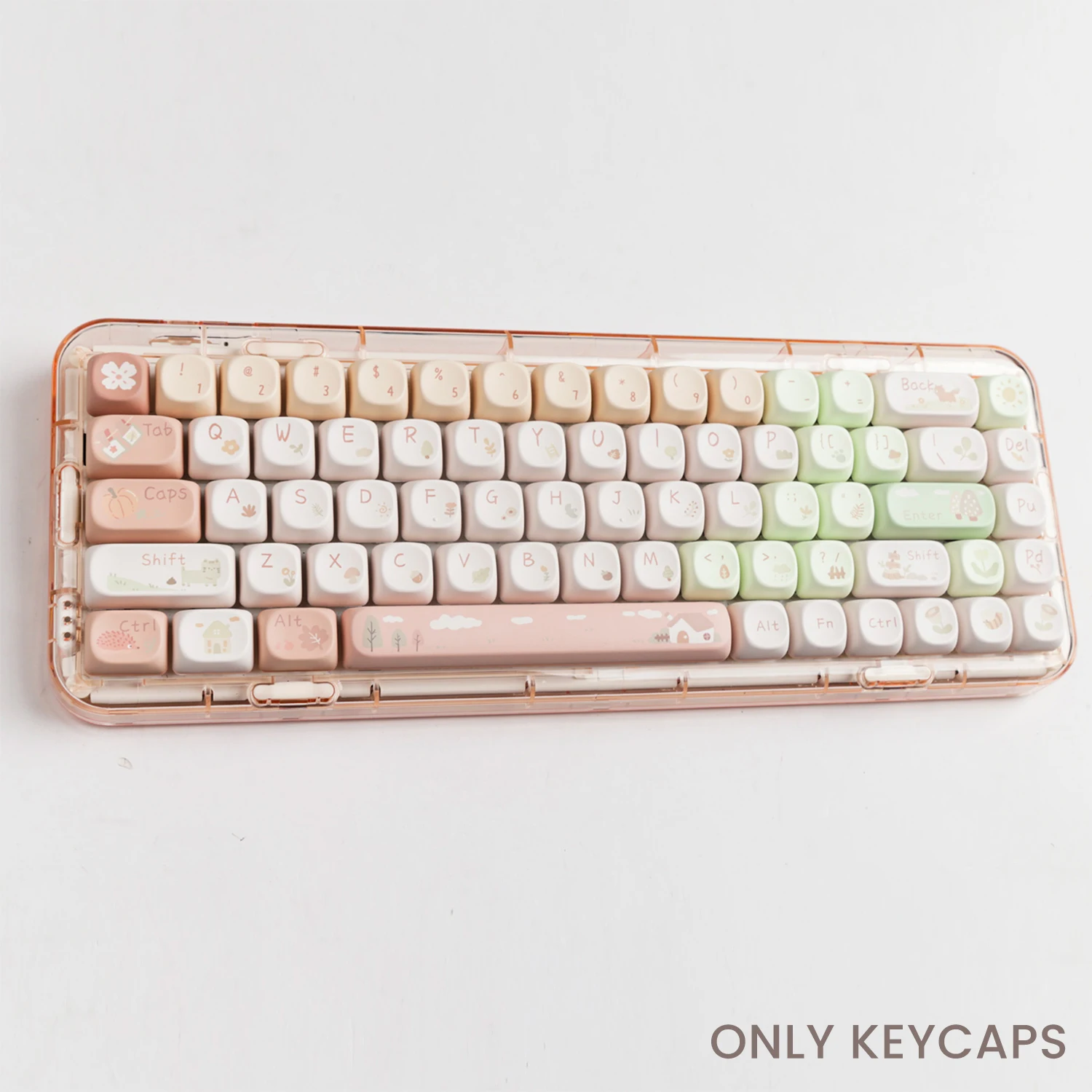 USLION 139 Keys MOA Profile Puppy Band Theme Keycaps PBT Thermal Sublimation Customized Key Caps for Gaming Mechanical Keyboard