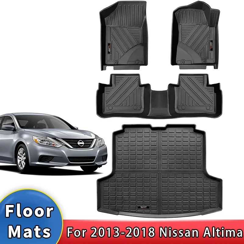 

LHD TPE Floor Mats for Nissan Altima 2013-2024 2025 Accessories Cargo Mats Black All Weather Trunk Liner