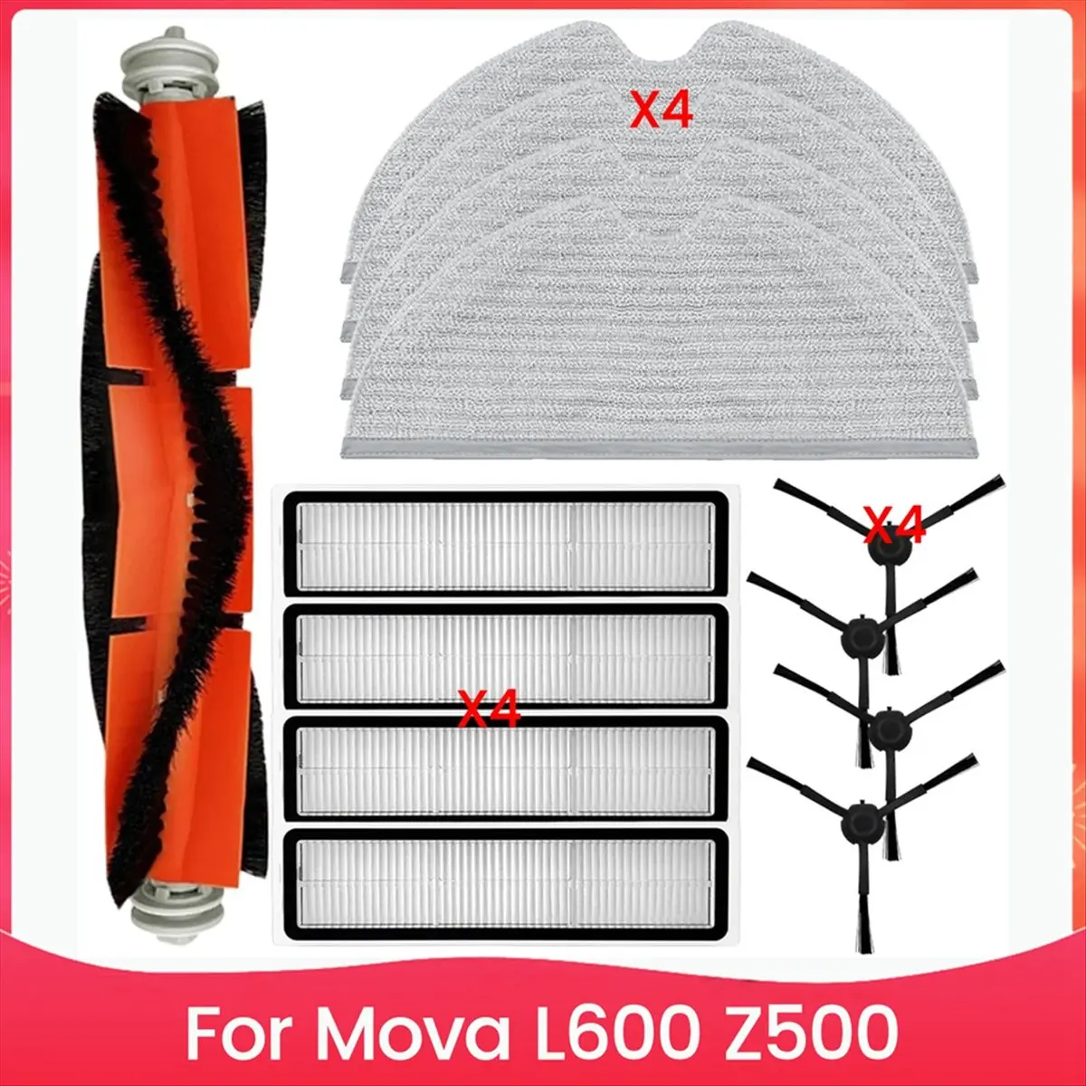 A58Z For L600 Z500 Robot Vacuum Cleaner Main Side Brush Hepa Filter Mop Cloth Replacement Parts