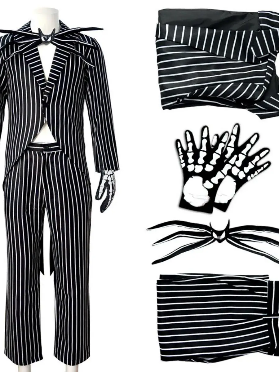 Disfraz de Cosplay de loween Cisas esqueleto Ja para hombre, conjunto completo de Terror nocturno, ropa étnica para escenario, Faion de primavera de poliéster