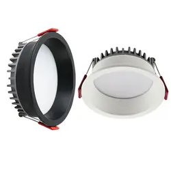 Luces LED empotradas regulables, lámpara de techo antideslumbrante, COB, AC90-260V, 7w, 9w, 12w, 15w, 18w, 20w, 24w