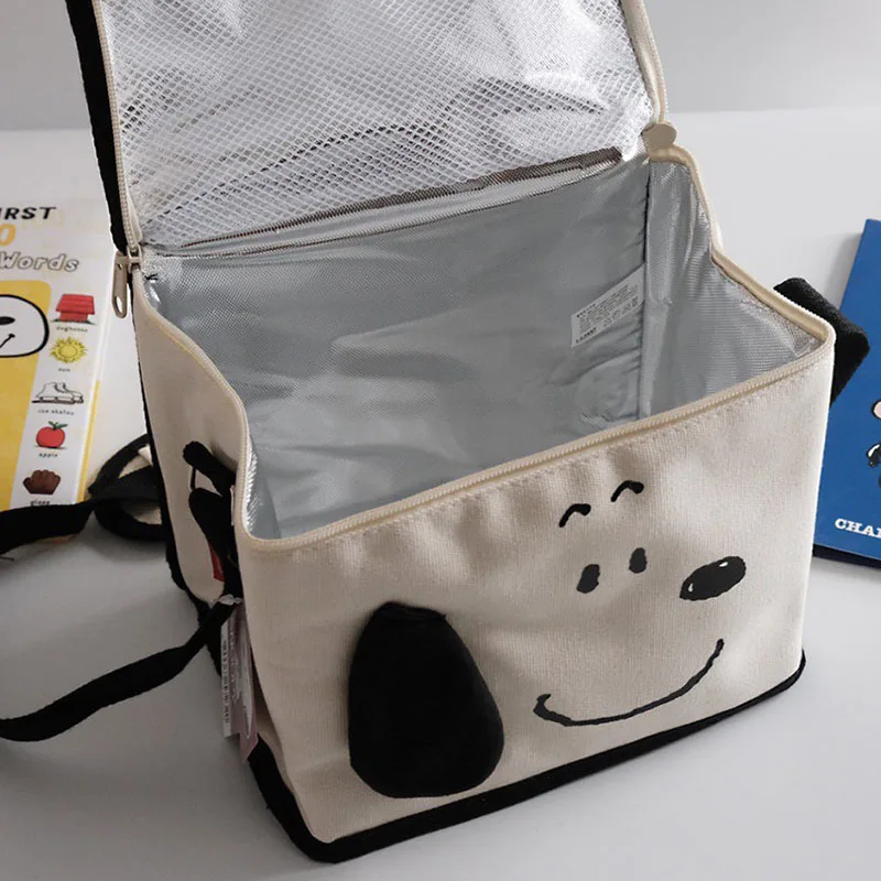 MINISO Snoopy borsa isolante per Picnic all\'aperto borsa isolante refrigerata portatile di grande capacità borsa di tela per il tempo libero di moda