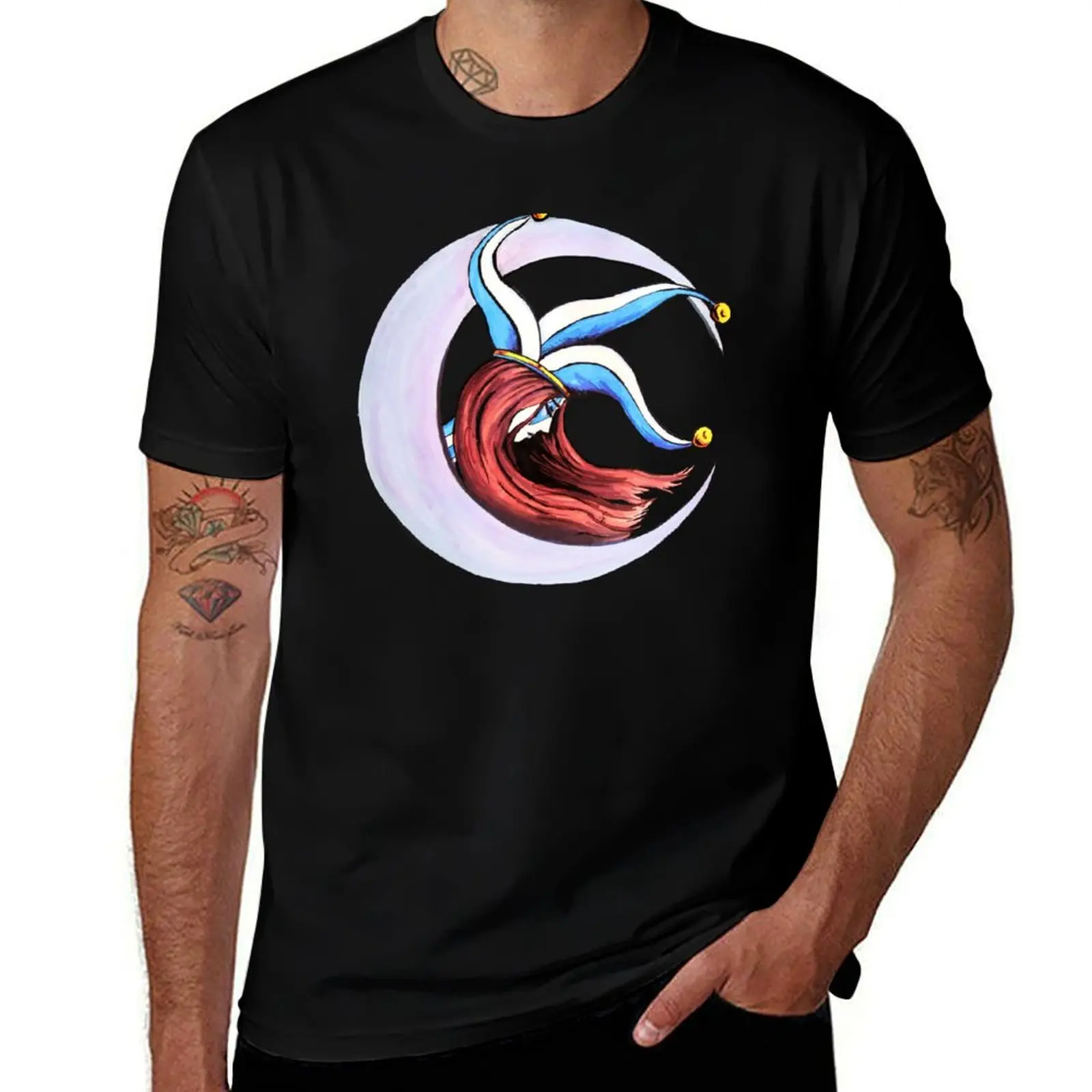 

Jester Crescent Moon T-Shirt t shirts for man pack white t shirt custom print t shirt man designer T-shirt