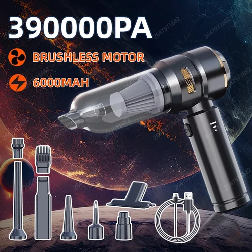 Aspiradora de coche portátil de alta potencia, máquina de limpieza de Motor sin escobillas inalámbrico, potente plumero de aire para electrodomésticos