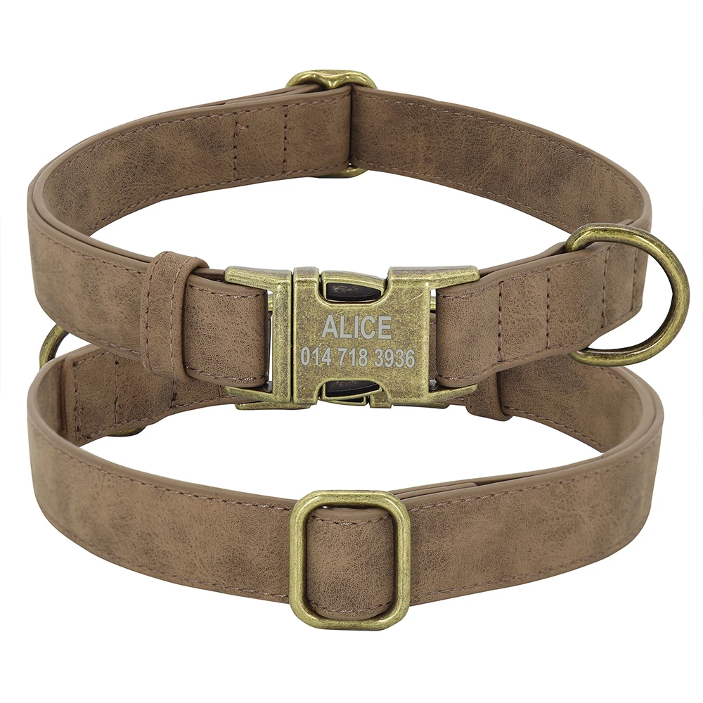 Personal isierte Hunde halsband Leine Set maßge schneiderte Hunde halsband Walking Blei Seil Leder Haustier Halsbänder für kleine mittelgroße Hunde Mops – Detail 17