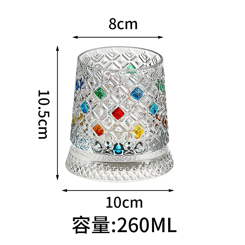 2026 New Whiskey Glasses Rotating Whisky Glass With Glass Base 360 Rotate Degrees Crystal Rum Glass For Cocktail Party Drinking