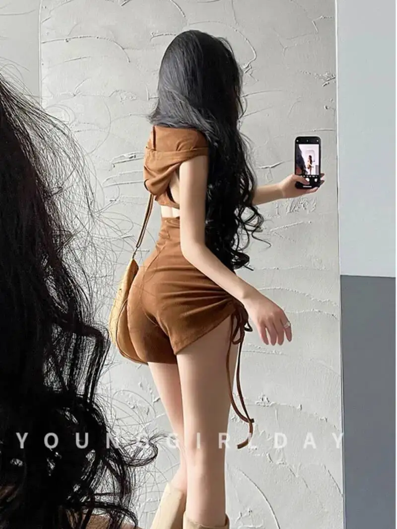 Sweet Girl Hooded Drawstring Slim Sleeveless Open Back Drawstring Folded Jumpsuit Fashion European American Playsuits  S2P7